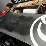 P-Tex repair is done with the Skimender RP360  a high-performance ski and snowboard repair welder. At 500 degrees, the  temperature of the heated nozzle iron actually welds the repair material to the base, making the ultimate permanent repair that will outlast all others.
